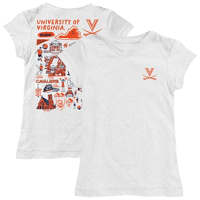 Girls Toddler Vive La Fete White Virginia Cavaliers Impressions Artwork T-Shirt