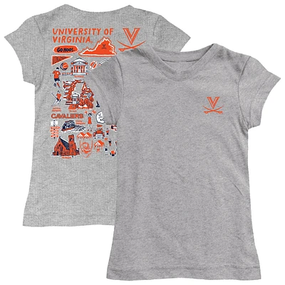 Girls Toddler Vive La Fete Heather Gray Virginia Cavaliers Impressions Artwork T-Shirt