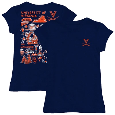 Girls Toddler Vive La Fete Navy Virginia Cavaliers Impressions Artwork T-Shirt