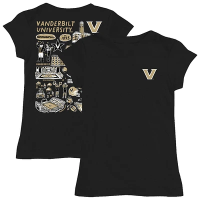 Girls Toddler Vive La Fete Black Vanderbilt Commodores Impressions Artwork T-Shirt