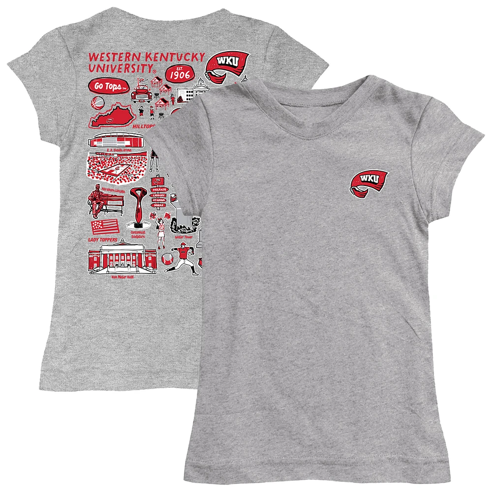 Girls Toddler Vive La Fete Heather Gray Western Kentucky Hilltoppers Impressions Artwork T-Shirt