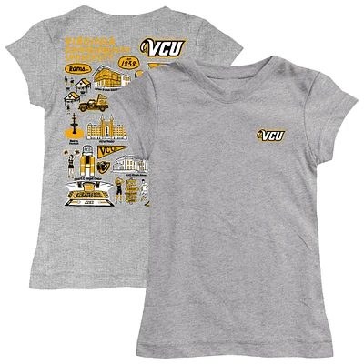 Girls Toddler Vive La Fete Heather Gray VCU Rams Impressions Artwork T-Shirt