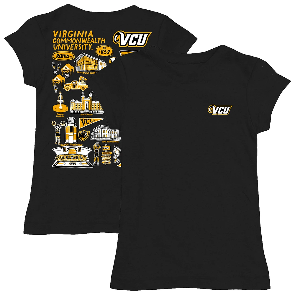 Girls Toddler Vive La Fete Black VCU Rams Impressions Artwork T-Shirt