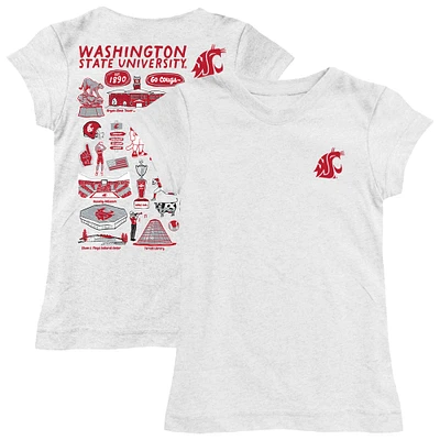 Girls Toddler Vive La Fete White Washington State Cougars Impressions Artwork T-Shirt