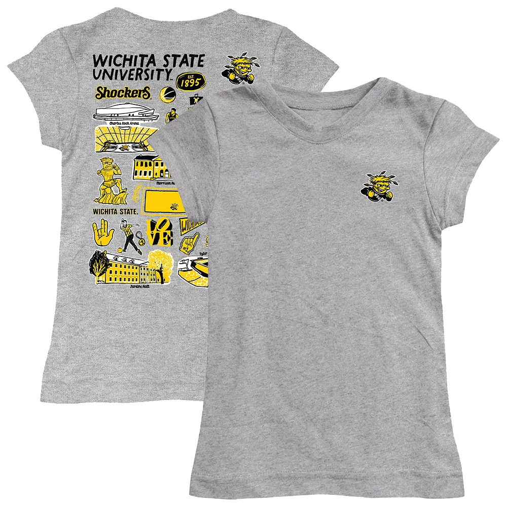 Girls Toddler Vive La Fete Heather Gray Wichita State Shockers Impressions Artwork T-Shirt