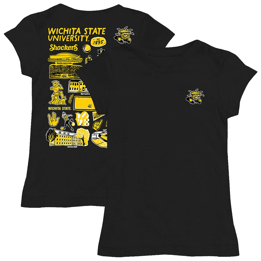 Girls Toddler Vive La Fete Black Wichita State Shockers Impressions Artwork T-Shirt