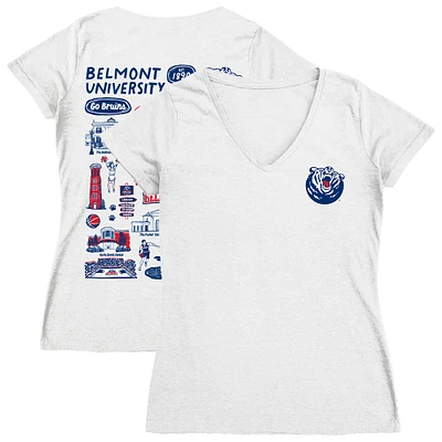 Women's Vive La Fete Belmont Bruins Impressions Artwork V-Neck T-Shirt
