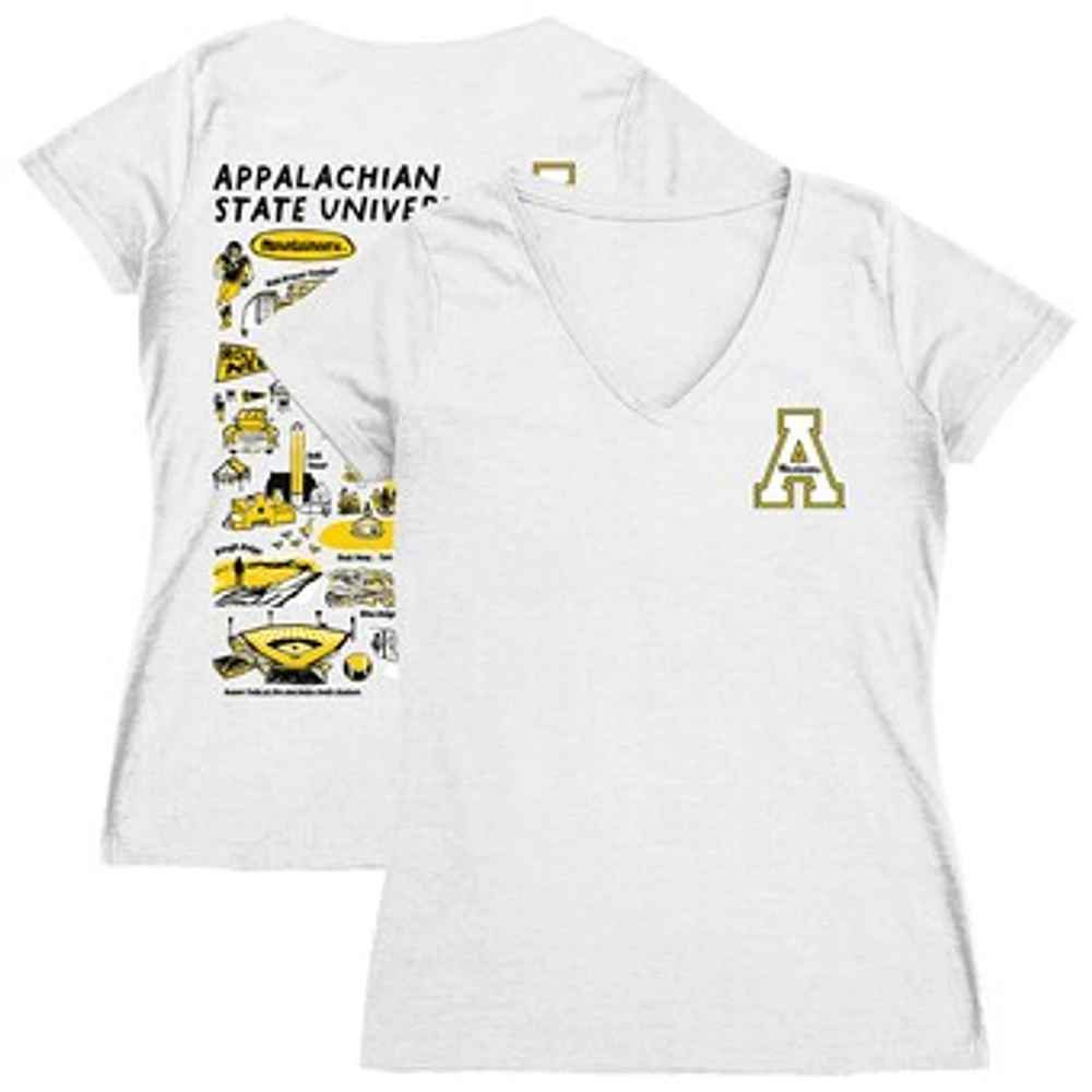 Women's Vive La Fete Appalachian State Mountaineers Impressions Artwork V-Neck T-Shirt