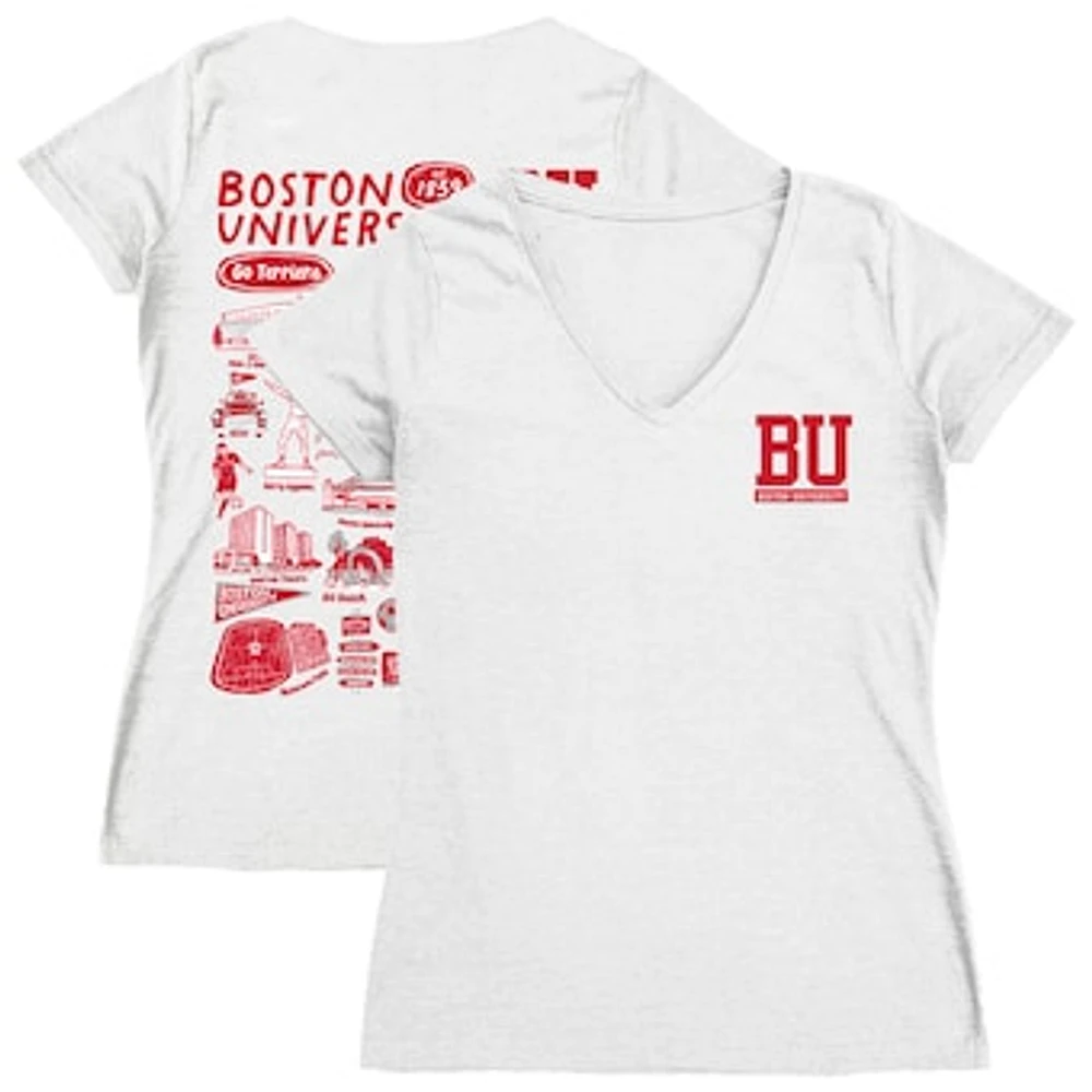 Women's Vive La Fete Boston University Impressions Artwork V-Neck T-Shirt