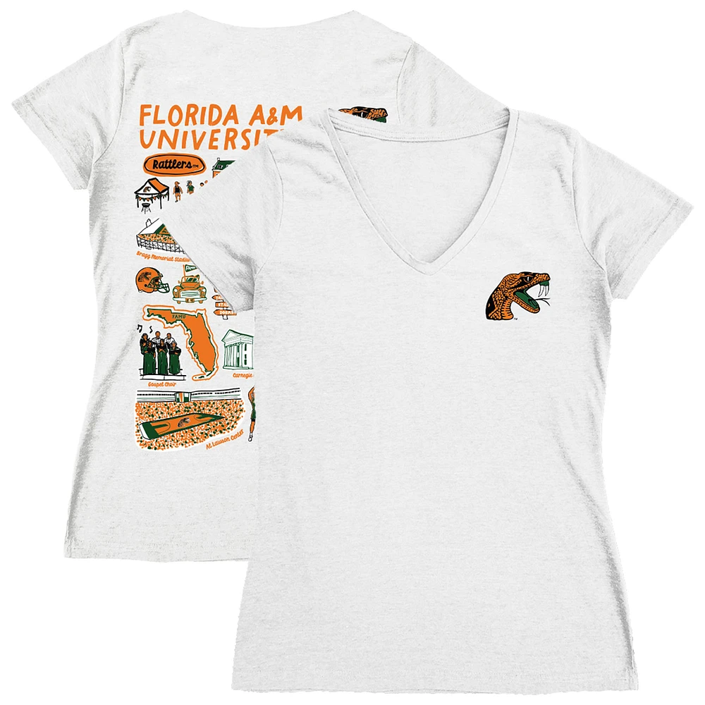 Women's Vive La Fete Florida A&M Rattlers Impressions Artwork V-Neck T-Shirt