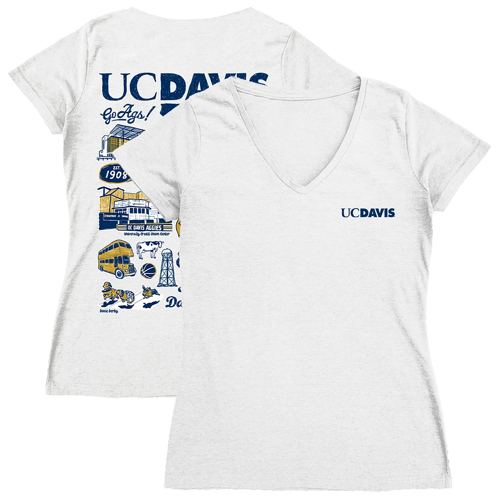 Women's Vive La Fete UC Davis Aggies Impressions Artwork V-Neck T-Shirt