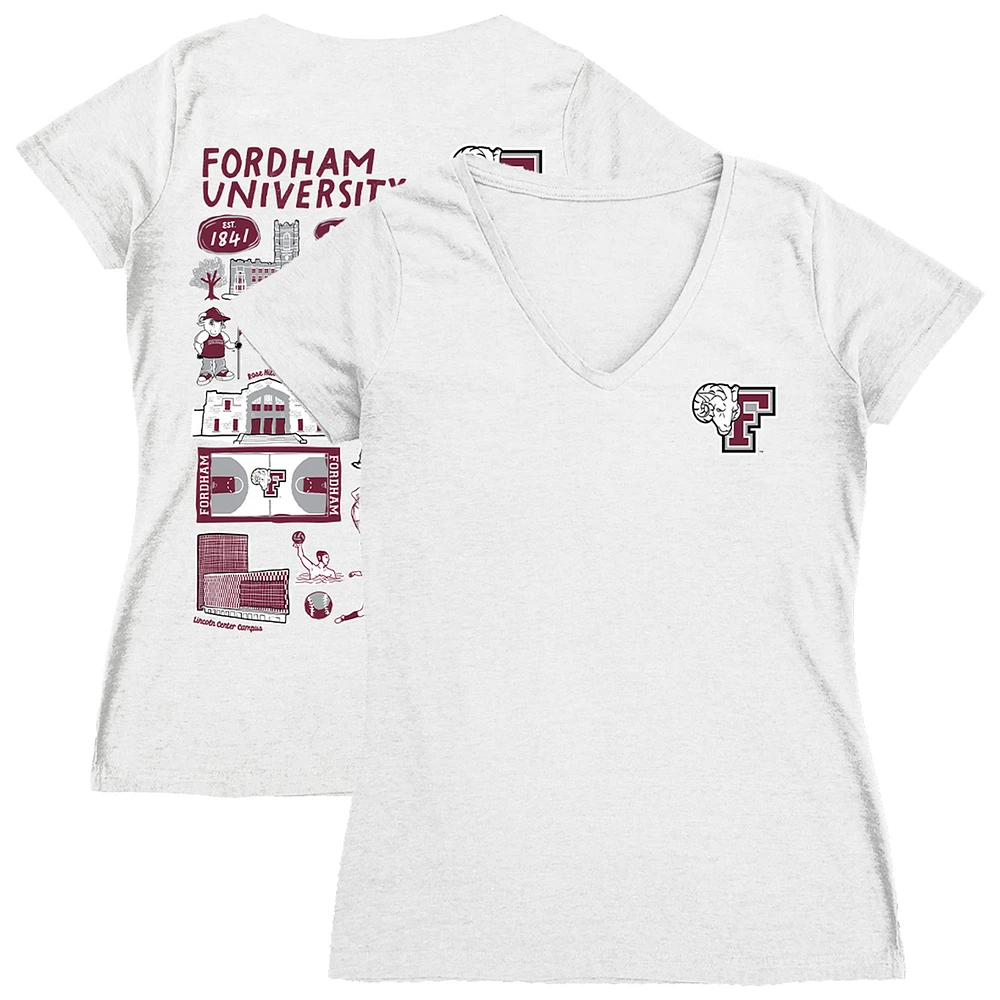 Women's Vive La Fete Fordham Rams Impressions Artwork V-Neck T-Shirt