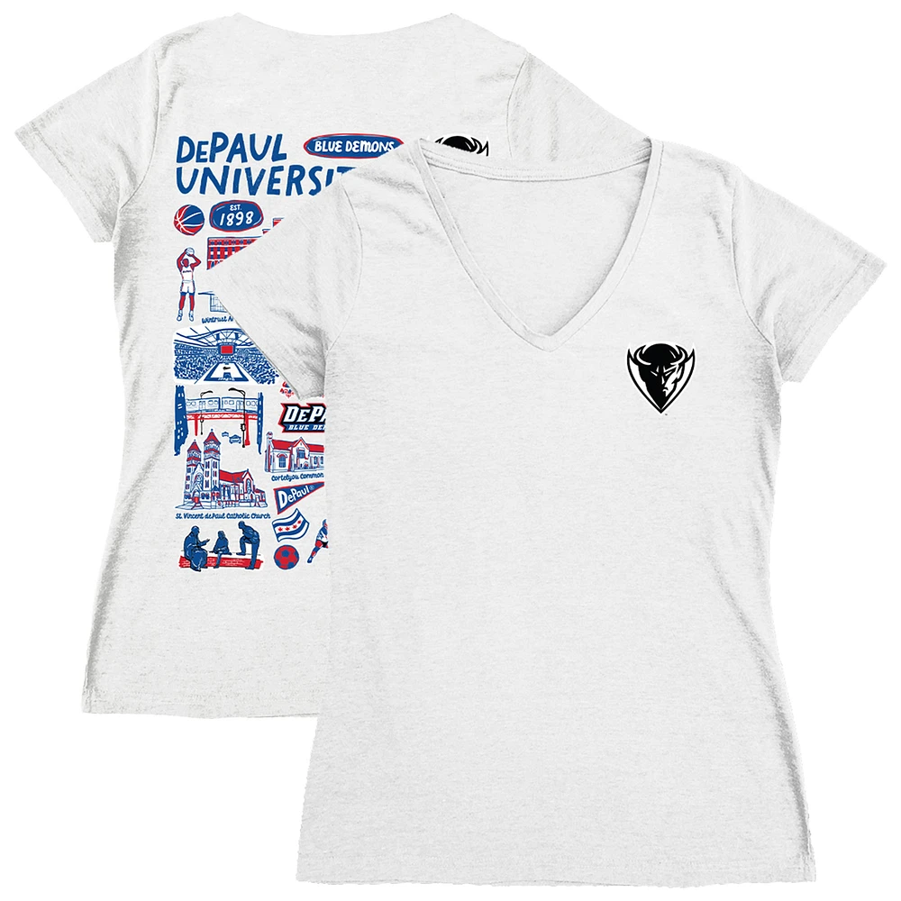 Women's Vive La Fete DePaul Blue Demons Impressions Artwork V-Neck T-Shirt