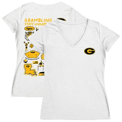 Women's Vive La Fete Grambling Tigers Impressions Artwork V-Neck T-Shirt