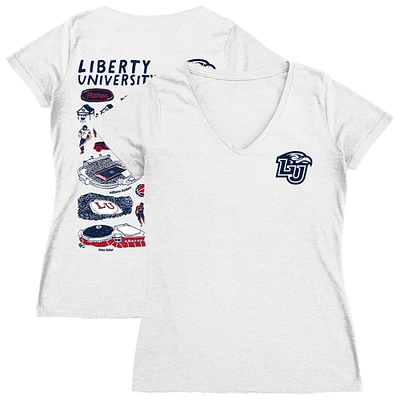 Women's Vive La Fete Liberty Flames Impressions Artwork V-Neck T-Shirt