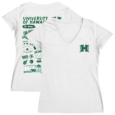 Women's Vive La Fete Hawaii Rainbow Warriors Impressions Artwork V-Neck T-Shirt