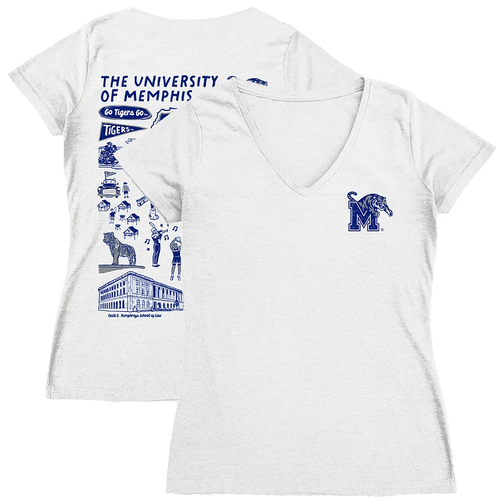 Women's Vive La Fete Memphis Tigers Impressions Artwork V-Neck T-Shirt