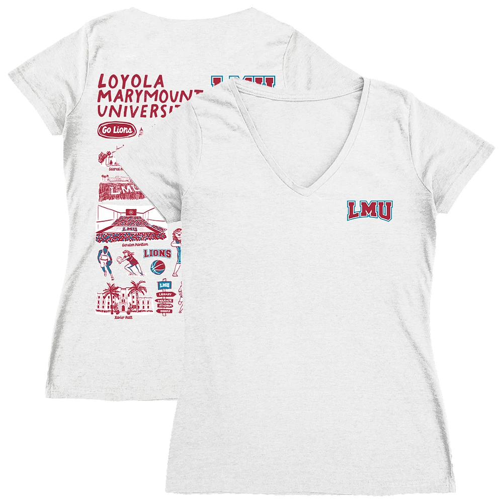 Women's Vive La Fete Loyola Marymount Lions Impressions Artwork V-Neck T-Shirt