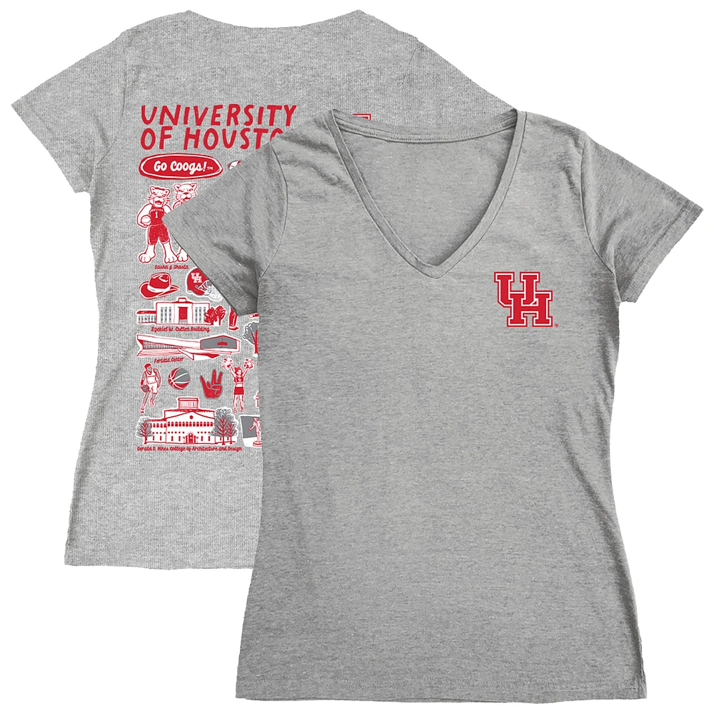 Women's Vive La Fete Houston Cougars Impressions Artwork V-Neck T-Shirt