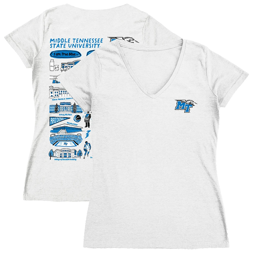 Women's Vive La Fete MTSU Blue Raiders Impressions Artwork V-Neck T-Shirt