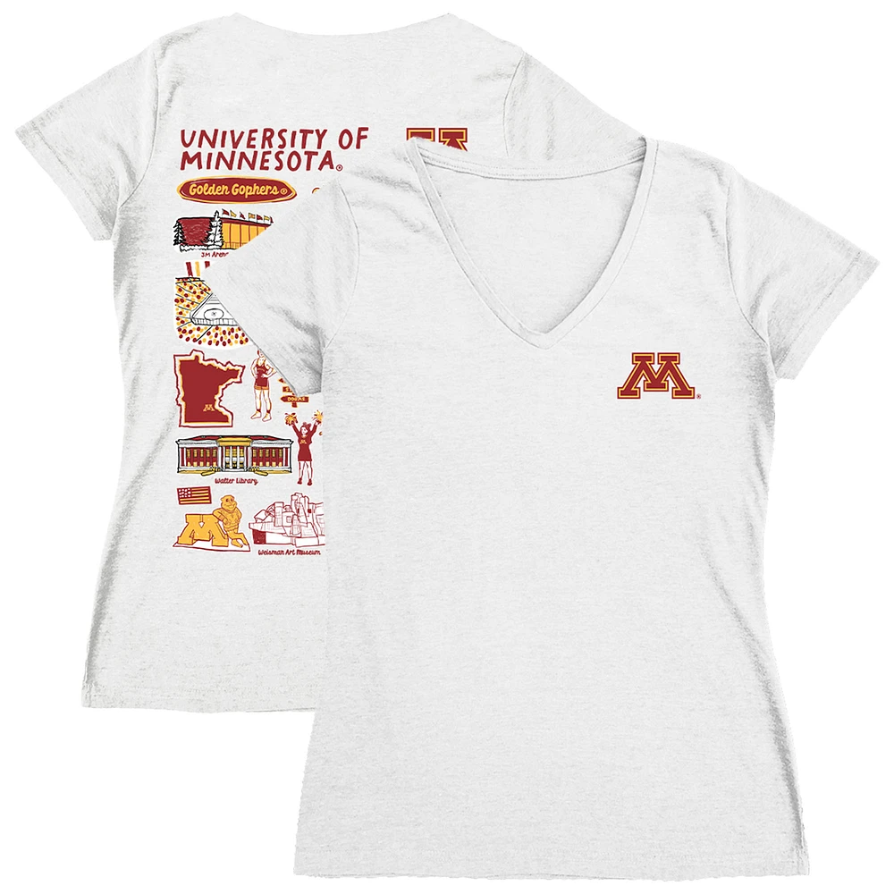 Women's Vive La Fete Minnesota Golden Gophers Impressions Artwork V-Neck T-Shirt
