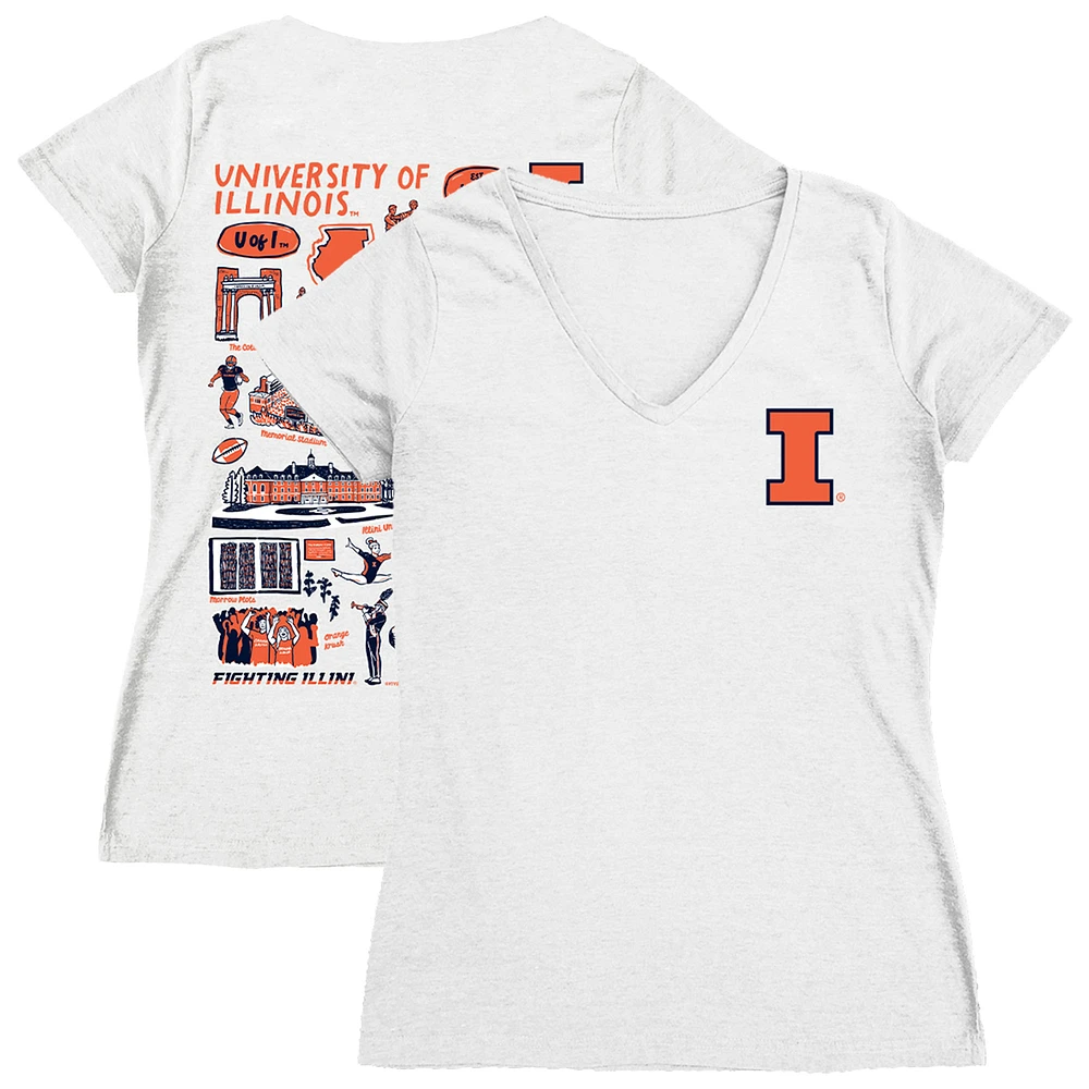 Women's Vive La Fete Illinois Fighting Illini Impressions Artwork V-Neck T-Shirt