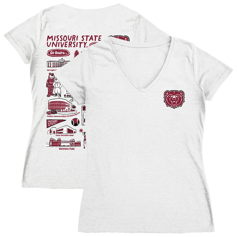 Women's Vive La Fete Missouri State University Bears Impressions Artwork V-Neck T-Shirt