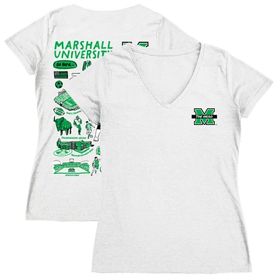 Women's Vive La Fete Marshall Thundering Herd Impressions Artwork V-Neck T-Shirt