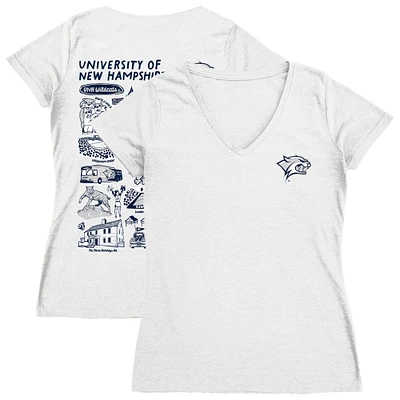 Women's Vive La Fete New Hampshire Wildcats Impressions Artwork V-Neck T-Shirt