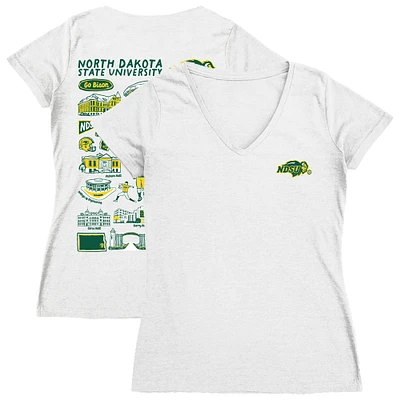 Women's Vive La Fete NDSU Bison Impressions Artwork V-Neck T-Shirt
