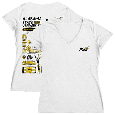Women's Vive La Fete Alabama State Hornets Impressions Artwork V-Neck T-Shirt