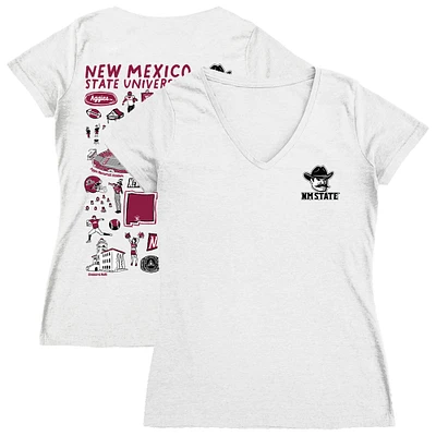 Women's Vive La Fete New Mexico State Aggies Impressions Artwork V-Neck Fitted T-Shirt
