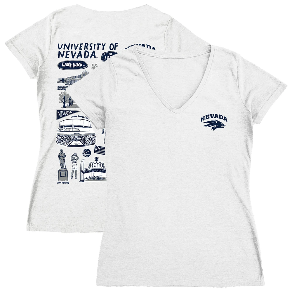 Women's Vive La Fete Nevada Wolf Pack Impressions Artwork V-Neck Fitted T-Shirt