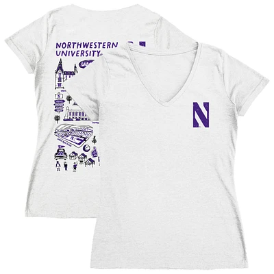 Women's Vive La Fete Northwestern Wildcats Impressions Artwork V-Neck Fitted T-Shirt