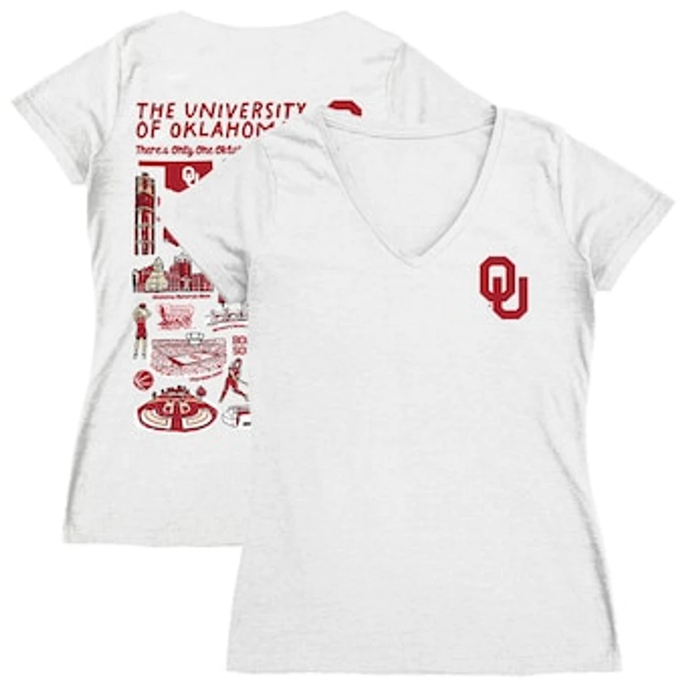 Women's Vive La Fete Oklahoma Sooners Impressions Artwork V-Neck Fitted T-Shirt
