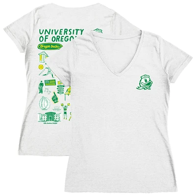 Women's Vive La Fete Oregon Ducks Impressions Artwork V-Neck Fitted T-Shirt