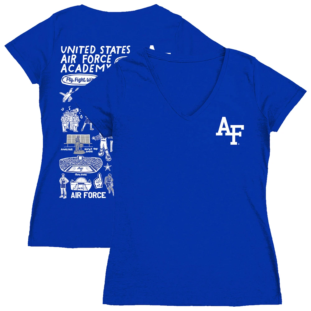 Women's Vive La Fete Royal Air Force Falcons Impressions Artwork V-Neck Fitted T-Shirt