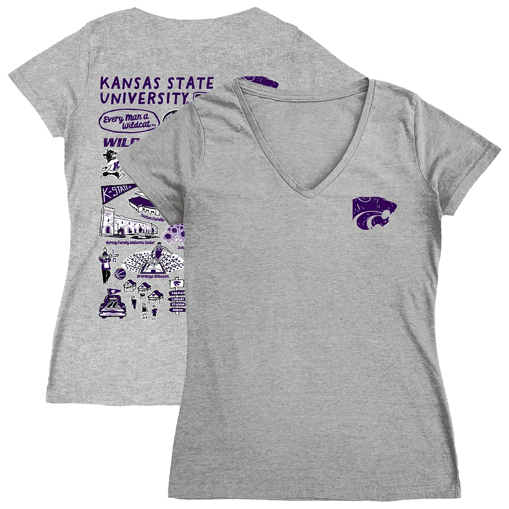 Women's Vive La Fete Kansas State Wildcats Impressions Artwork V-Neck T-Shirt