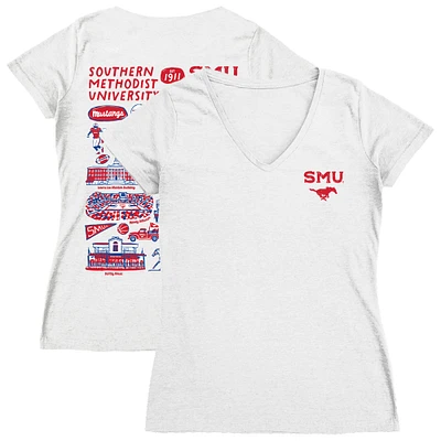 Women's Vive La Fete SMU Mustangs Impressions Artwork V-Neck T-Shirt