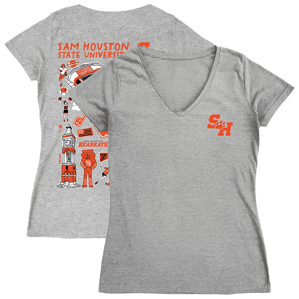Women's Vive La Fete Sam Houston State Bearkats Impressions Artwork V-Neck T-Shirt