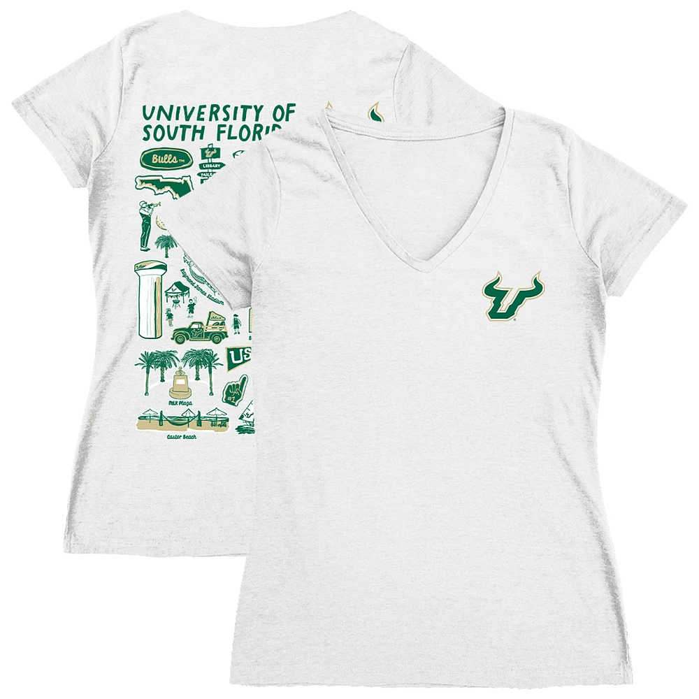 Women's Vive La Fete South Florida Bulls Impressions Artwork V-Neck T-Shirt