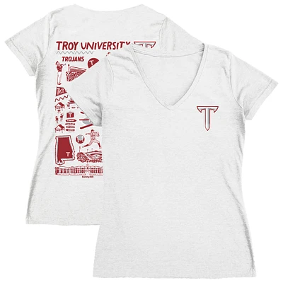 Women's Vive La Fete Troy University Trojans Impressions Artwork V-Neck T-Shirt
