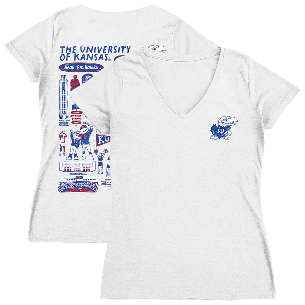 Women's Vive La Fete Kansas Jayhawks Impressions Artwork V-Neck T-Shirt