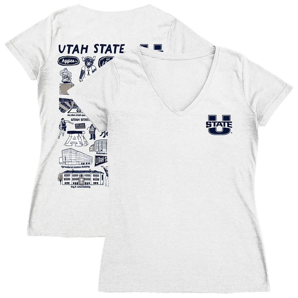 Women's Vive La Fete Utah State Aggies Impressions Artwork V-Neck T-Shirt