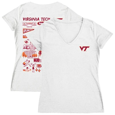 Women's Vive La Fete Virginia Tech Hokies Impressions Artwork V-Neck T-Shirt