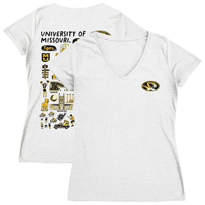 Women's Vive La Fete Missouri Tigers Impressions Artwork V-Neck T-Shirt