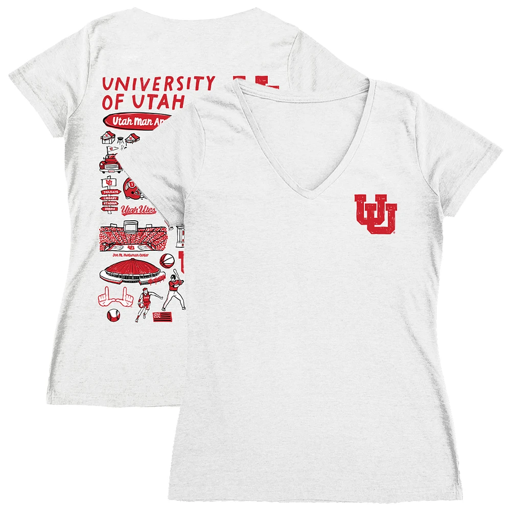 Women's Vive La Fete Utah Utes Impressions Artwork V-Neck T-Shirt