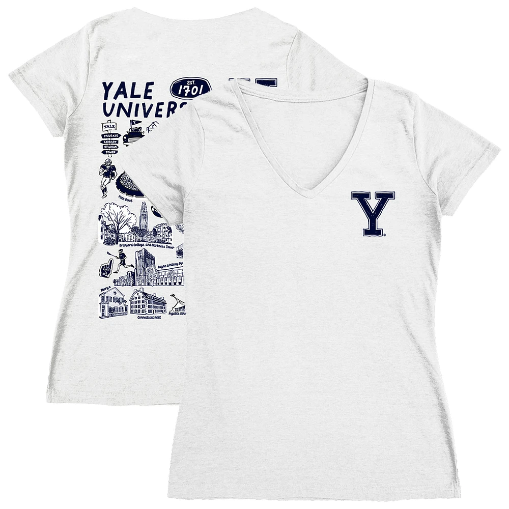 Women's Vive La Fete Yale Bulldogs Impressions Artwork V-Neck T-Shirt