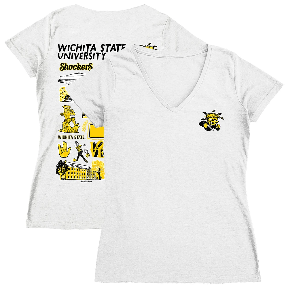 Women's Vive La Fete Wichita State Shockers Impressions Artwork V-Neck T-Shirt