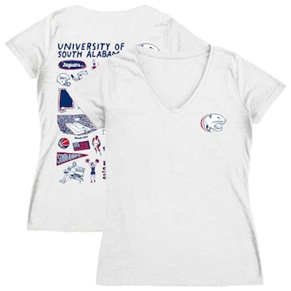 Women's Vive La Fete South Alabama Jaguars Impressions Artwork V-Neck T-Shirt